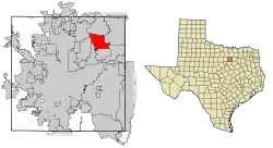 Location of Colleyville in Tarrant County, Texas