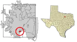 Location of Everman in Tarrant County, Texas