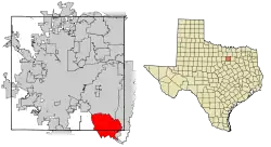 Location of Mansfield in Tarrant County, Texas