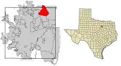 Location of Southlake in Tarrant County, Texas