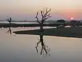 View over Taungthaman Lake from bridge