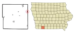 Location of Clearfield, Iowa