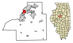 Location of Creve Coeur in Tazewell County, Illinois.