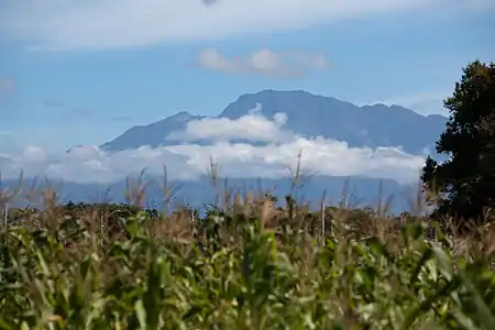 Shot a few miles away from the Pacific Coast of Panamá, this shows a partially cloudy Volcán Barú.