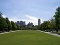 Central lawn with the Capitol Building in the background.