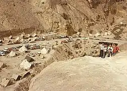 Tents for local employees during the highway construction