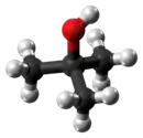 Ball and stick model of tert-butyl alcohol