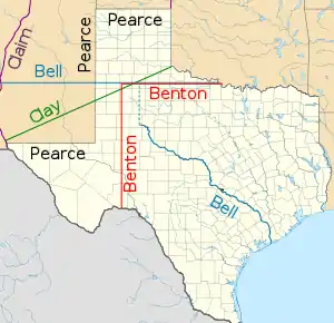 Image 2Proposals for Texas northwestern boundary (from History of New Mexico)