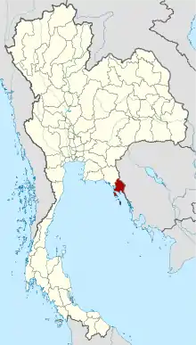 Map of Thailand highlighting Trat province