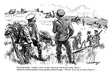 Punch magazine cartoon of chaotic territorial manoeuvres captioned "Thank heavens we've got a navy"