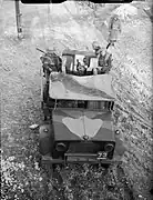 1st Royal Irish Fusiliers with French 25mm 34 SA anti-tank gun on the back of a Bedford MWD, January 1940.