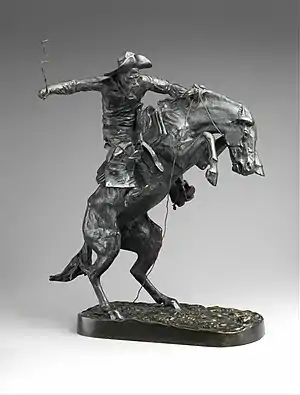 Frederic Remington, The Bronco Buster, 1895, cast 1918. Metropolitan Museum of Art