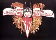 The same Raven/Sisutl transformation mask, open, by Oscar Matilpi, Kwakwaka'wakw Nation, 1996. In the permanent collection of The Children’s Museum of Indianapolis