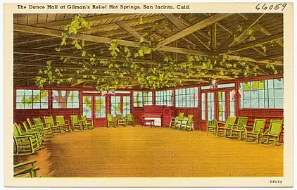 Dance hall at Gilman's Relief Hot Springs