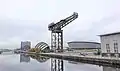 Modern buildings, including the Clyde Auditorium, Finnieston Crane, Crowne Plaza Hotel and the SSE Hydro