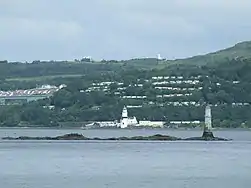 The Gantocks Beacon with Cloch Lighthouse behind