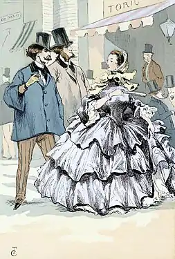 Paris boulevard fashion in 1853