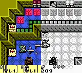 In a castle, a boy in a green suit unsheathes his sword against a knight in armor.