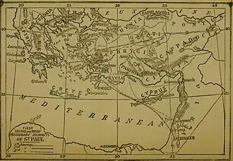 map of Paul's missionary journeys