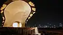 The Pearl Monument, formerly the Oyster Fountain. representing the historical pearl trade and pearl diving of the Doha Bay