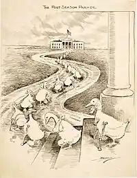 After being defeated, "lame duck" Democrats head to the White House in hopes of securing political appointments from President Woodrow Wilson