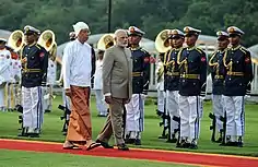 A ceremonial reception in Naypyidaw