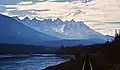 Seven Sisters Peaks seen with Orion Peak (furthermost right), and Skeena River