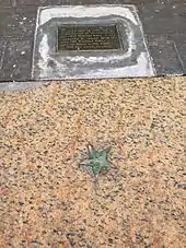 Star on the sidewalk marking where the Declaration of Independence was first read