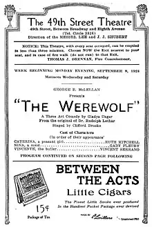 Page from a printed playbill