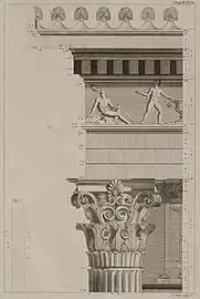 Ancient Greek Corinthian order of the Choragic Monument of Lysicrates, Athens, c.335 BC