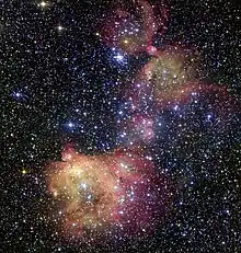 Emission nebula LHA 120-N 55 in the Large Magellanic Cloud.