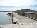 Lower level carried the breakwater railway.