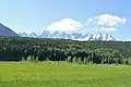 The peaks as seen from the Yellowhead Highway and Skeena River