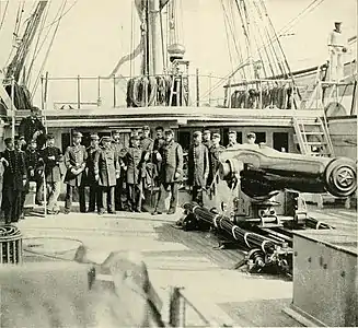 The aft 11 inch gun on the Kearsarge used against the CSS Alabama