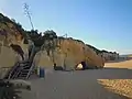 The steps down to the eastern end of Praia dos Alemães from the coast path leading from Praia dos Aveiros.