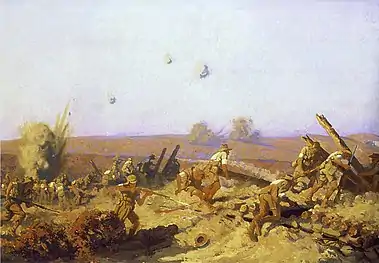 The Taking of Lone Pine, 1921.  Attack of the Australian 1st Brigade during the Battle of Lone Pine, 6 August 1915