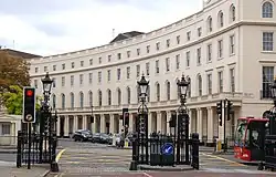 Late Georgian Regency; the west curve of Park Crescent, London, by John Nash, 1806–21