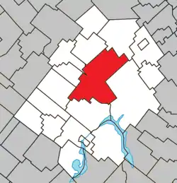 Location within Les Appalaches RCM