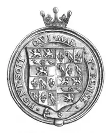 Medal with bust of Thomas Cromwell. Reverse: Armorial shield of Cromwell, being two coats quarterly, within the Garter, 1538. British Museum