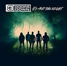 The cover consists of the band in a forest covered in shadows, with white smoke behind them. The band's logo and album title appear above them, both colored in white.