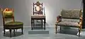 Chairs, left (1867–69), center (1869–70), right (1883–84), Metropolitan Museum of Art.