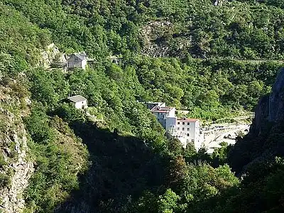 Thuès-les-Bains, nestled in the river Têt valley.