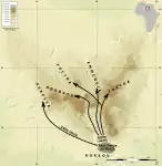 Map showing the migration of the Donza clans to the Tibesti from Borkou