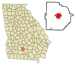 Location in Tift County and the state of Georgia