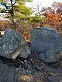 Tippling Rock split open in the early 20th century. Formerly used for communication between Native Americans.