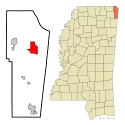 Location of Iuka, Mississippi