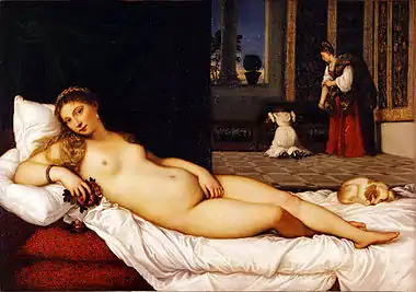 Venus of Urbino (1538), by Titian, Uffizi Gallery, Florence.