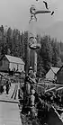 Tlingit totem pole in Ketchikan, Alaska, circa 1901.