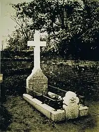 Grave of Catherina Barbara Warren, aka Lady De Tabley (d. 1869). Photo taken before 1881.