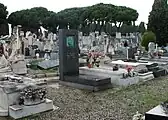 Hirschfeld's tomb in the Caucade Cemetery in Nice, France, photographed the day before the 75th anniversary of his death